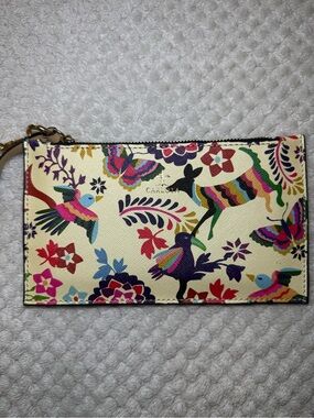 Carlota Leather Quetzal Wristlet, Made in Mexico